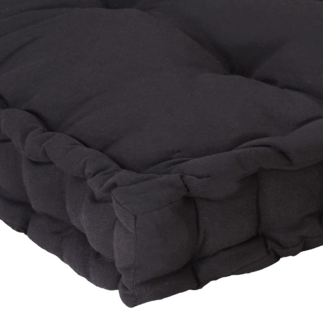 Pallet Floor Cushion Cotton – 120x40x7 cm, Black