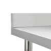 Kitchen Work Table with Backsplash Stainless Steel – 80x60x93 cm