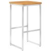 Bar Stools Stainless Steel – Solid Acacia Wood, 2