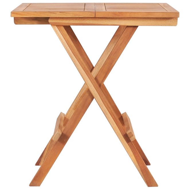 Folding Bistro Table 60x60x65 cm Solid Teak Wood