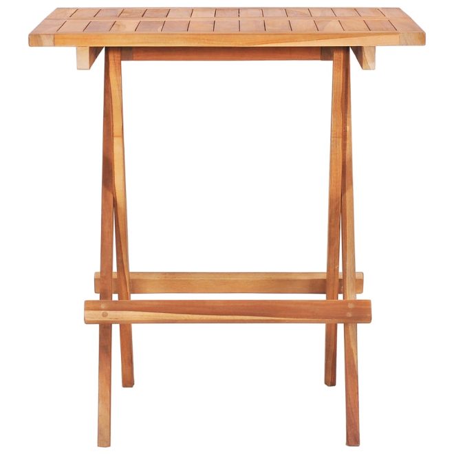 Folding Bistro Table 60x60x65 cm Solid Teak Wood