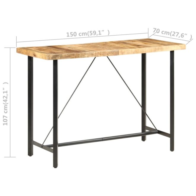 Bar table Rough Mango Wood – 150x70x107 cm