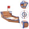 Sandbox Pirate Ship Firwood 190×94.5×101 cm