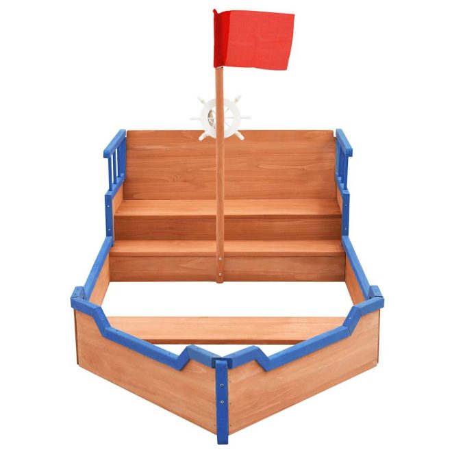 Sandbox Pirate Ship Firwood 190×94.5×101 cm