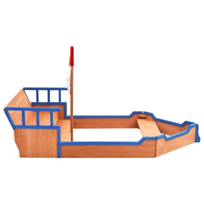 Sandbox Pirate Ship Firwood 190×94.5×101 cm