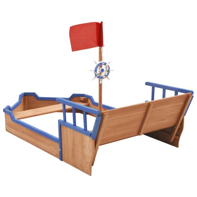 Sandbox Pirate Ship Firwood 190×94.5×101 cm