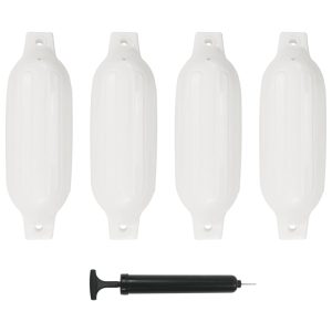 Boat Fender 4 pcs PVC – 41×11.5 cm, White