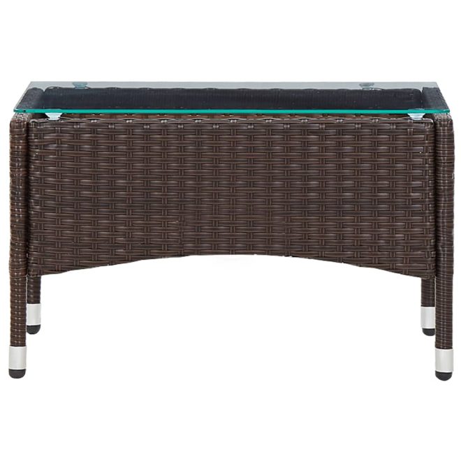 Coffee Table 60x40x36 cm Poly Rattan – Brown