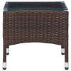 Coffee Table 60x40x36 cm Poly Rattan – Brown