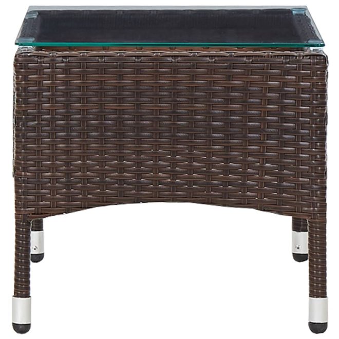 Coffee Table 60x40x36 cm Poly Rattan – Brown