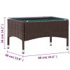 Coffee Table 60x40x36 cm Poly Rattan – Brown