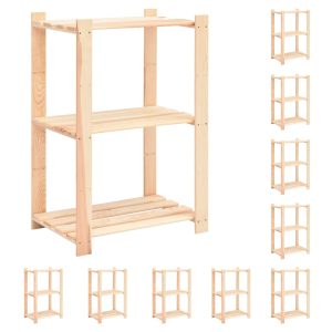 3-Tier Storage Rack 60x38x90 cm Solid Wood Pine 150 kg – 10