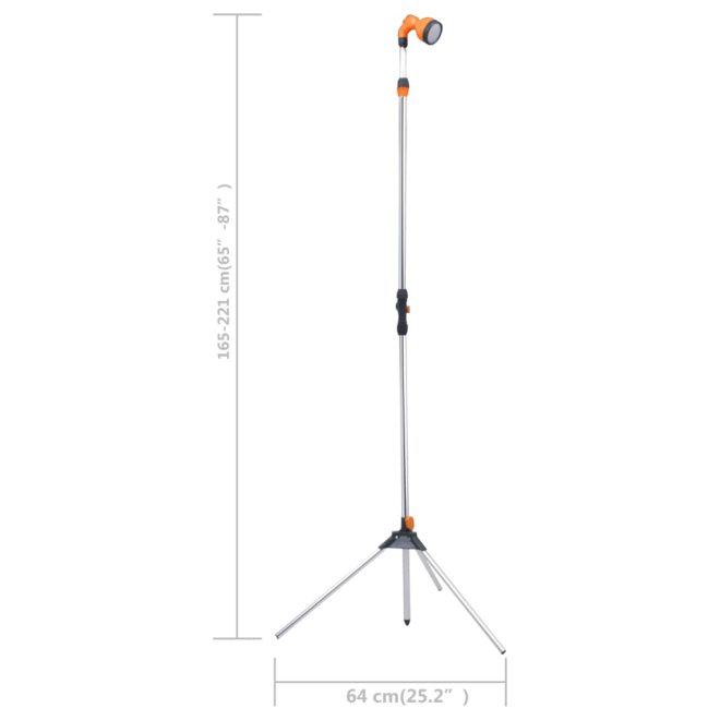 Garden Shower with Tripod 221 cm Aluminium