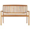 2-Seater Stacking Garden Bench Solid Teak Wood – 128.5 cm