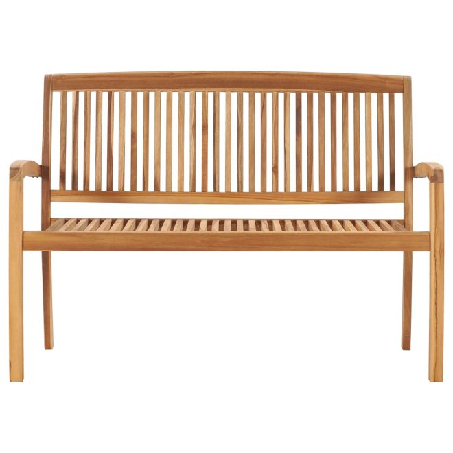 2-Seater Stacking Garden Bench Solid Teak Wood – 128.5 cm