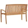 2-Seater Stacking Garden Bench Solid Teak Wood – 128.5 cm