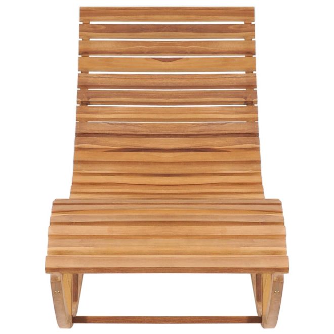 Rocking Sunlounger Solid Teak Wood