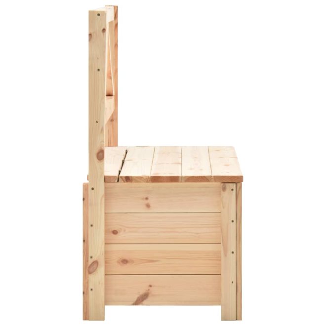 Storage Bench 120 cm Solid Pine Wood