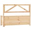 Storage Bench 120 cm Solid Pine Wood