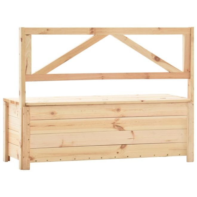 Storage Bench 120 cm Solid Pine Wood