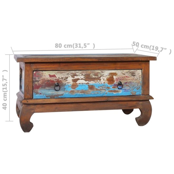 Coffee Table 80x50x40 cm – Reclaimed Teak Wood