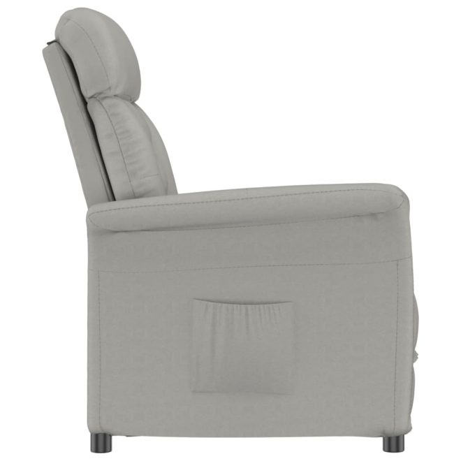 Recliner Faux Suede Leather – Light Grey