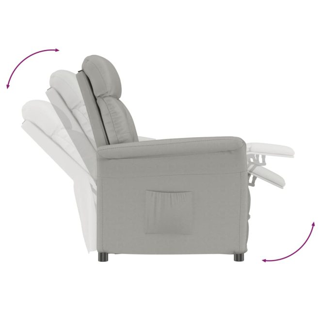 Recliner Faux Suede Leather – Light Grey