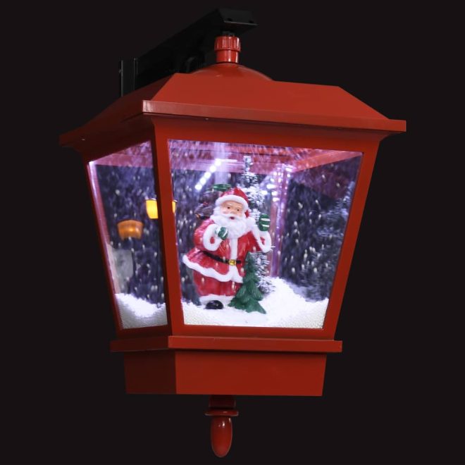 Christmas Wall Lamp with LED Lights and Santa Red 40x27x45 cm