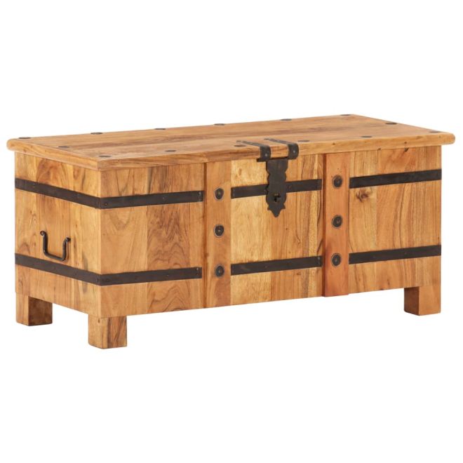 Chest 90x40x40 cm Solid Acacia Wood – Dark Brown