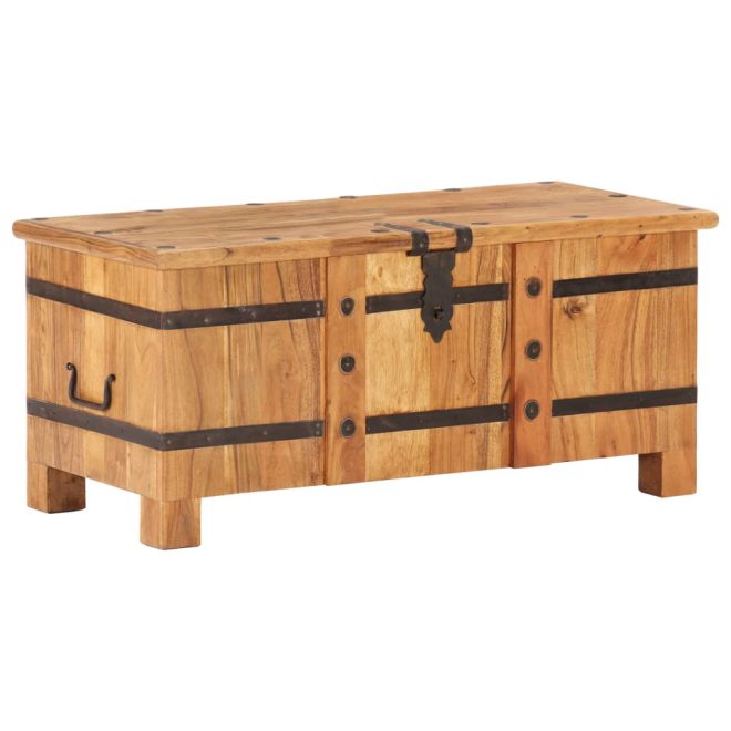 Chest 90x40x40 cm Solid Acacia Wood – Dark Brown