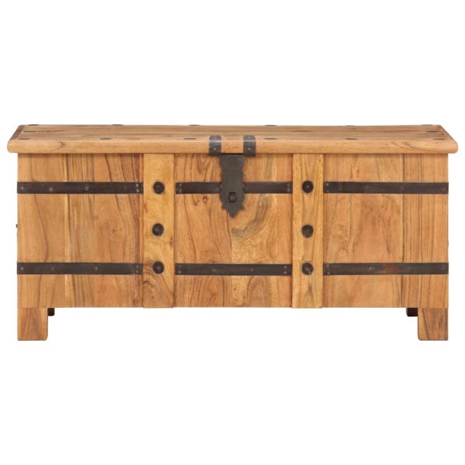 Chest 90x40x40 cm Solid Acacia Wood – Dark Brown