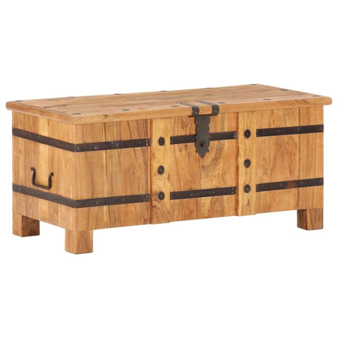 Chest 90x40x40 cm Solid Acacia Wood – Dark Brown