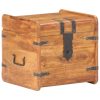 Storage Chest Solid Acacia Wood – 40x40x40 cm, Dark Brown