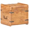 Storage Chest Solid Acacia Wood – 40x40x40 cm, Dark Brown