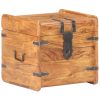 Storage Chest Solid Acacia Wood – 40x40x40 cm, Dark Brown