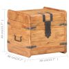 Storage Chest Solid Acacia Wood – 40x40x40 cm, Dark Brown