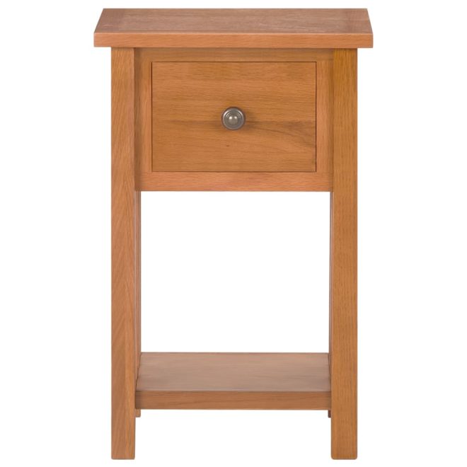 Magazine Table with Drawer 35x27x55 cm Solid Oak Wood