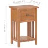 Magazine Table with Drawer 35x27x55 cm Solid Oak Wood