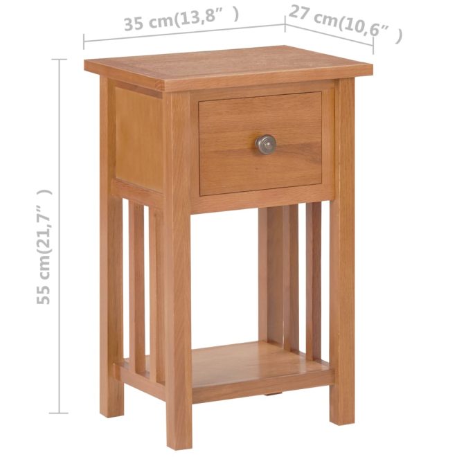 Magazine Table with Drawer 35x27x55 cm Solid Oak Wood