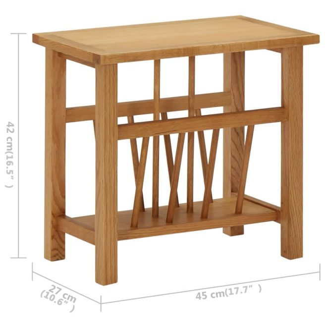 Magazine Table 45x27x42 cm Solid Oak Wood