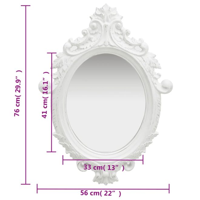 Wall Mirror Castle Style – White