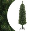 Slim Artificial Christmas Tree with Stand Green PVC – 150×43 cm, Without Flocked Snow