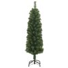 Slim Artificial Christmas Tree with Stand Green PVC – 150×43 cm, Without Flocked Snow