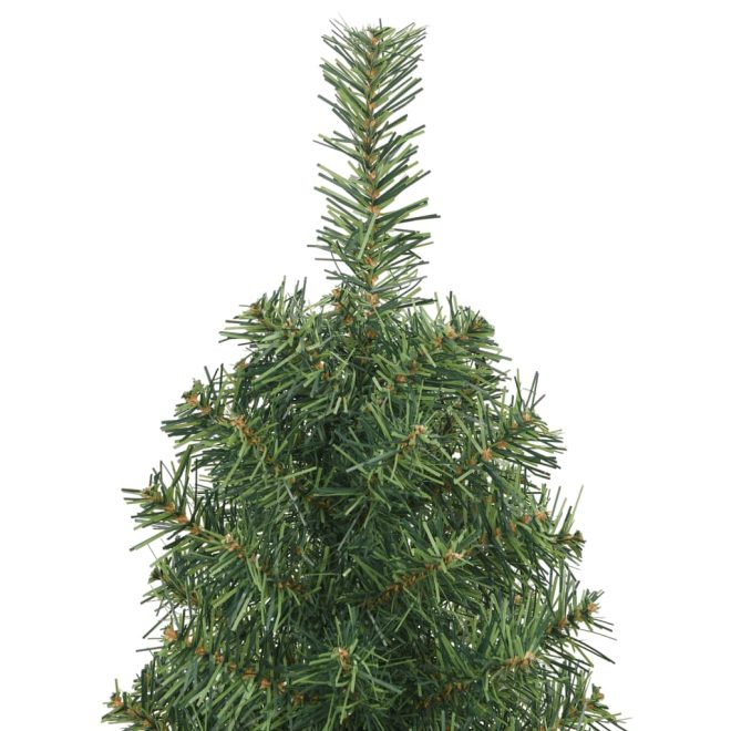 Slim Artificial Christmas Tree with Stand Green PVC – 150×43 cm, Without Flocked Snow