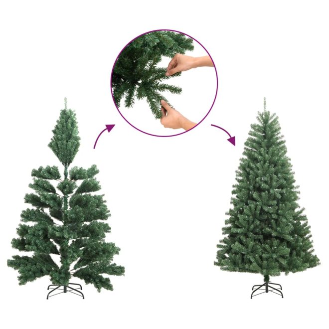 Artificial Christmas Tree with Flocked Snow Green PVC – 150×95 cm