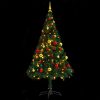 Artificial Christmas Tree with Baubles and LEDs Green – 150×75 cm