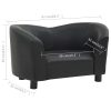 Dog Sofa 67x41x39 cm Faux Leather – Black