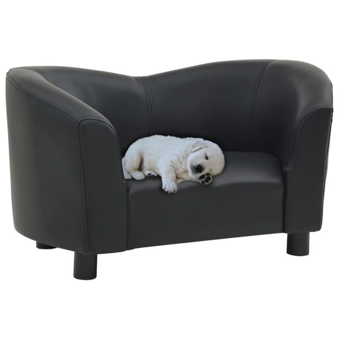 Dog Sofa 67x41x39 cm Faux Leather – Black