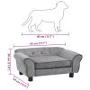 Dog Sofa 72x45x30 cm Plush – Grey