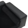 Dog Sofa 81x43x31 cm Plush and Faux Leather – Black